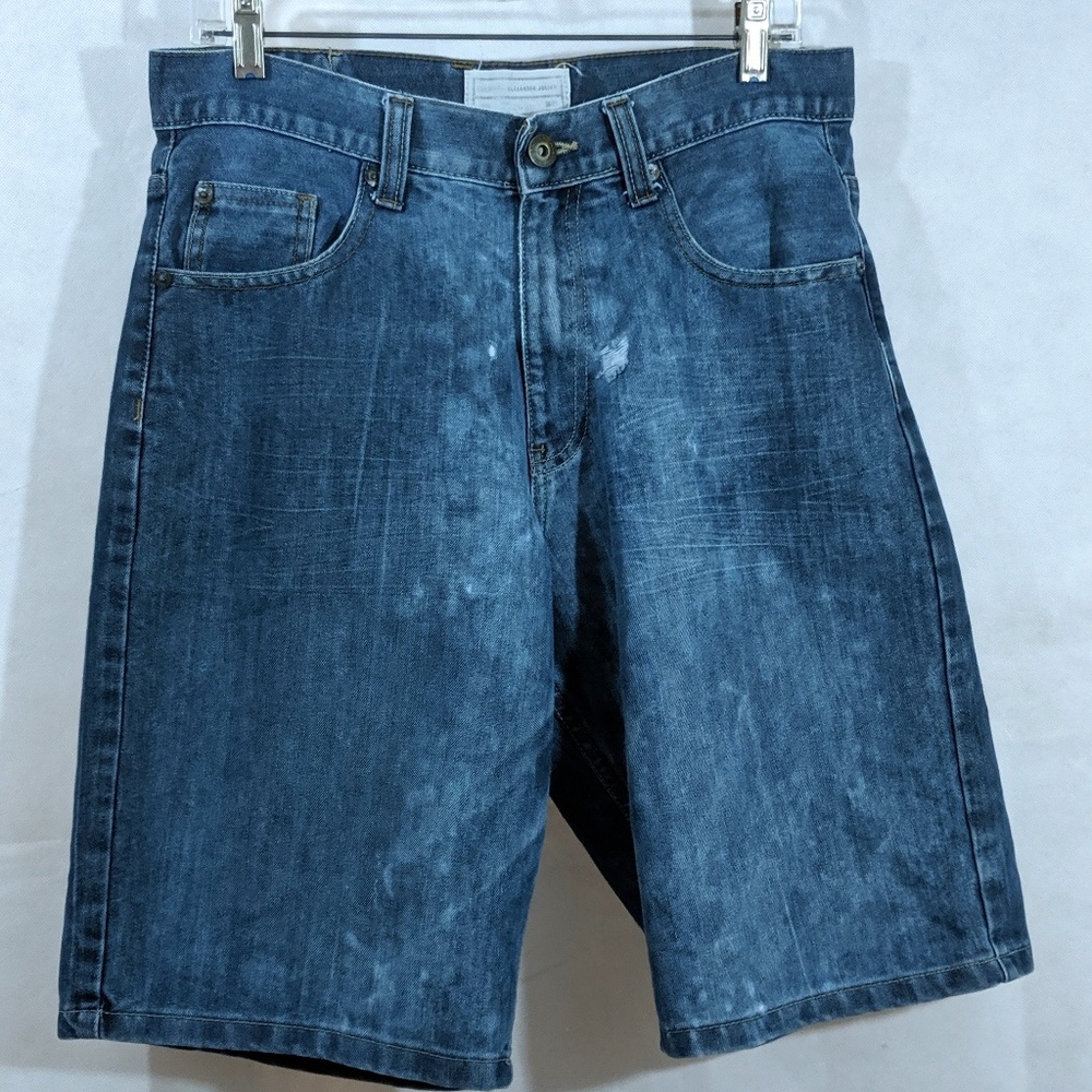 Mens Denim Shorts 32 Distressed Alexander Julian